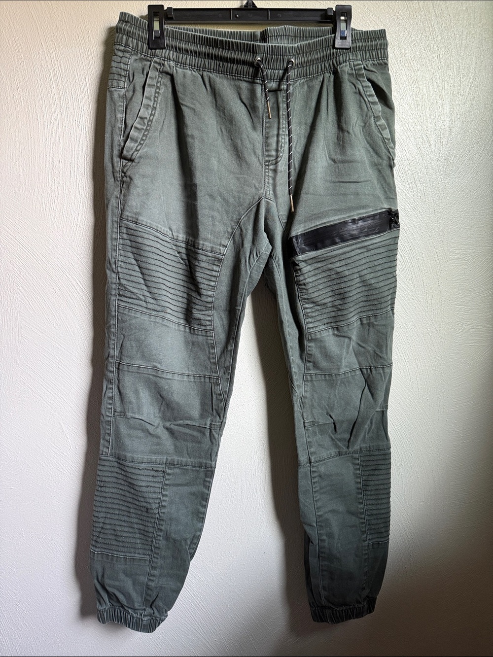 Ring of Fire Olive Green Moto-Style Jogger Pants